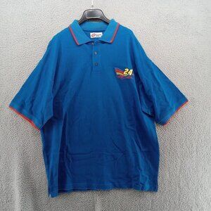 Vtg Jeff Gordon Shirt‎ Mens XL Blue Pique Polo #24 Competitors View Y2K Nascar